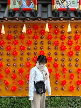 「POLO RALPH LAUREN（ポロ ラルフ ローレン）のアイテム（マフラー、ベージュ系）」を使った、ナオさん（レディース・146cm）の秋コーディネート