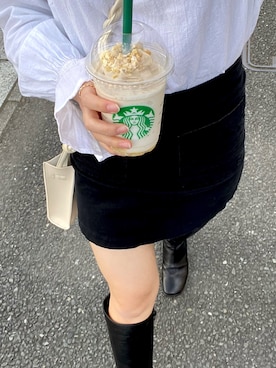 「GU（ジーユー）のアイテム（シャツ/ブラウス、ホワイト系）」を使った、ナオさん（レディース・146cm）の春コーディネート