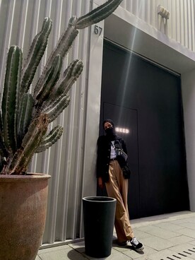「H&M（エイチ・アンド・エム）のアイテム（ボディバッグ/ウエストポーチ）」を使った、mehadさん（レディース・167cm）の秋コーディネート