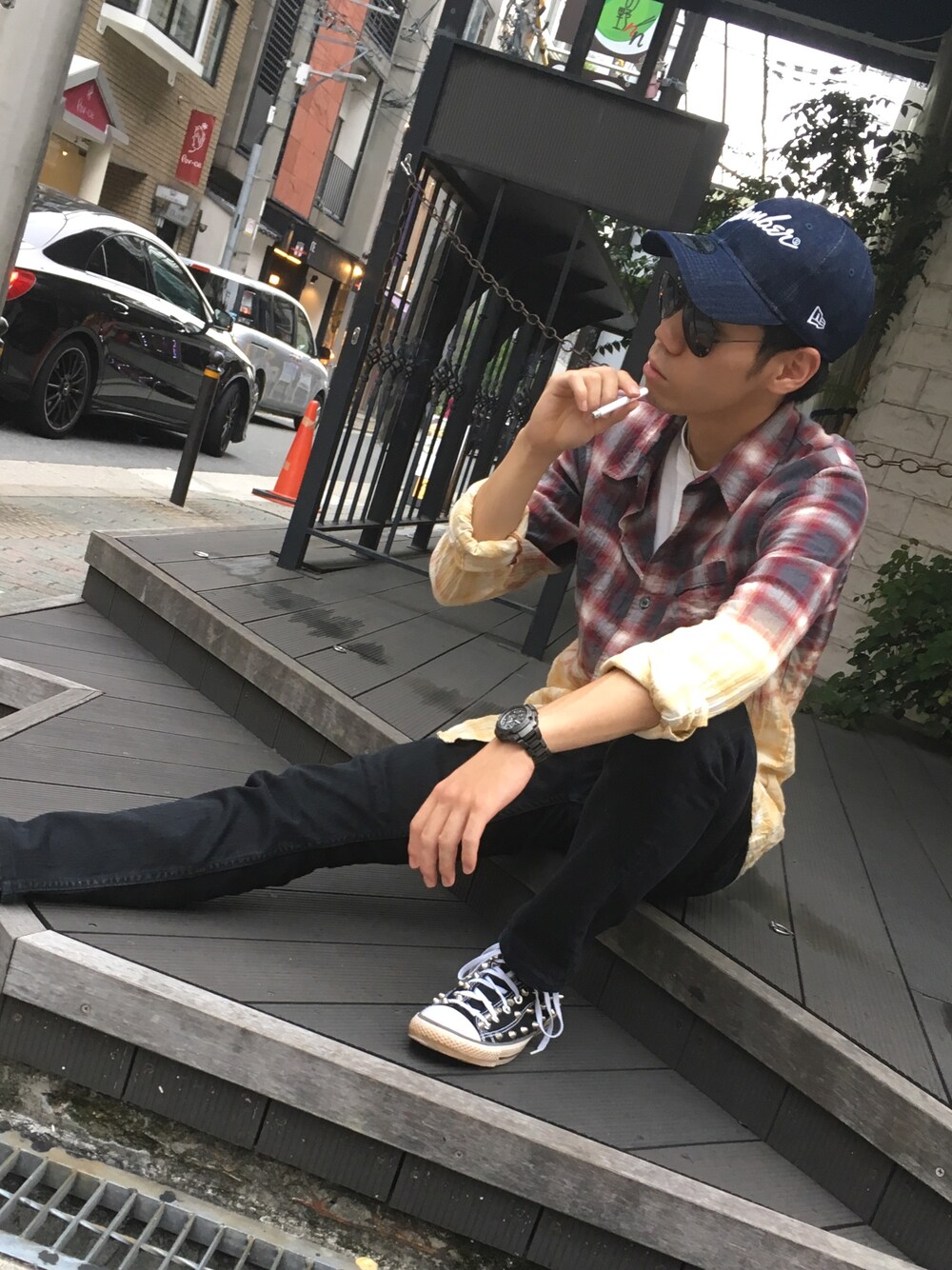 「休日スタイル」｜「glambのアイテム（シャツ/ブラウス、その他）」を使った、Yokouchiさん（メンズ・170cm）の秋コーディネートの1枚目の写真