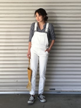 「TODAYFUL（トゥデイフル）のアイテム（オールインワン・サロペット）」を使った、sudo shihoさん（レディース・168cm）の冬コーディネート