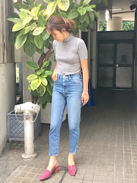 「アイテム（バレッタ/ヘアクリップ）」を使った、sudo shihoさん（レディース・168cm）の夏コーディネート