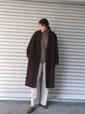 「TODAYFUL（トゥデイフル）のアイテム（ステンカラーコート）」を使った、sudo shihoさん（レディース・168cm）の秋コーディネート