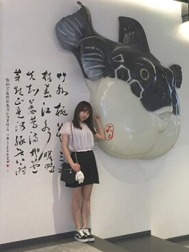 「Katie（ケイティ）のアイテム（バッグ）」を使った、埼鈺さん（レディース・162cm）の夏コーディネート