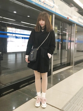 「Katie（ケイティ）のアイテム（バッグ）」を使った、埼鈺さん（レディース・162cm）の秋コーディネート