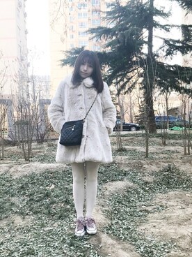 「Katie（ケイティ）のアイテム（バッグ）」を使った、埼鈺さん（レディース・162cm）の冬コーディネート