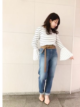 「YANUK（ヤヌーク）のアイテム（パンツ）」を使った、Loungedressさん（レディース・160cm）の冬コーディネート