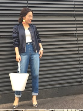 「LOUNGEDRESS（ラウンジドレス）のアイテム（ブルゾン）」を使った、Loungedressさん（レディース・160cm）の春コーディネート