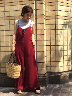 「LOUNGEDRESS（ラウンジドレス）のアイテム（オールインワン・サロペット）」を使った、Loungedressさん（レディース・160cm）の夏コーディネート