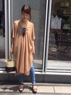 「YANUK（ヤヌーク）のアイテム（パンツ）」を使った、Loungedressさん（レディース・160cm）の夏コーディネート