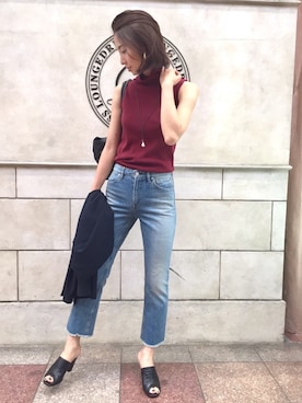 「MOTHER DENIM（マザーデニム）のアイテム」を使った、Loungedressさん（レディース・160cm）の夏コーディネート