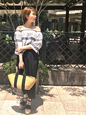 「MUUN（ムーニュ）のアイテム」を使った、Loungedressさん（レディース・160cm）の夏コーディネート