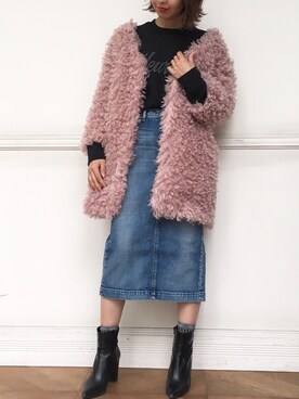 「LOUNGEDRESS（ラウンジドレス）のアイテム（その他アウター）」を使った、Loungedressさん（レディース・160cm）の冬コーディネート