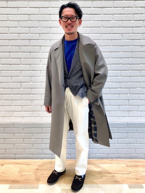 UNITED ARROWS＞ ベルテッド ラップ トレンチコートを使ったメンズ人気