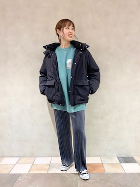 「RAGEBLUE（レイジブルー）のアイテム（ダウンジャケット/コート）」を使った、maaahoさん（レディース・160cm）の冬コーディネート
