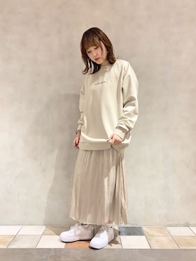 「RAGEBLUE（レイジブルー）のアイテム（スウェット）」を使った、maaahoさん（レディース・160cm）の春コーディネート