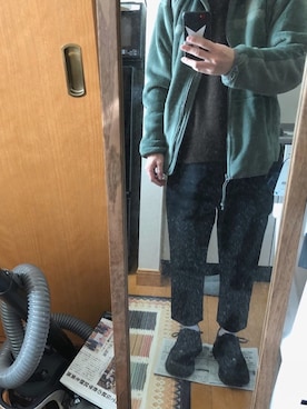 「SHINYAKOZUKA（シンヤコヅカ）のアイテム（スラックス）」を使った、ふ。さん（メンズ・167cm）の秋コーディネート