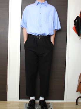 「SHINYAKOZUKA（シンヤコヅカ）のアイテム（スラックス）」を使った、ふ。さん（メンズ・167cm）の春コーディネート