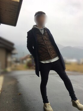 「improves（インプローブス）のアイテム（パーカー）」を使った、t@1さん（メンズ・174cm）の冬コーディネート