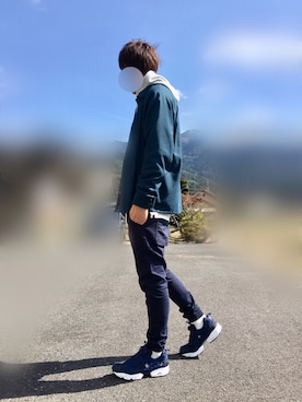 「improves（インプローブス）のアイテム（パーカー）」を使った、t@1さん（メンズ・174cm）の春コーディネート