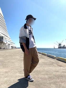 「CONVERSE（コンバース）のconverse コンバース ALL STAR 100 COLORS OX オールスター 100 カラーズ オックス 32861791 BLACK（スニーカー）」を使った、t@1さん（メンズ・174cm）の秋コーディネート