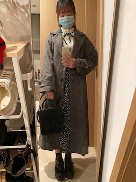 「へザー」｜「アイテム（チェスターコート）」を使った、RTさん（レディース・158cm）の冬コーディネート