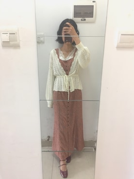 「merry jenny（メリージェニー）のアイテム（アンサンブル）」を使った、Janyensさん（レディース・160cm）の春コーディネート