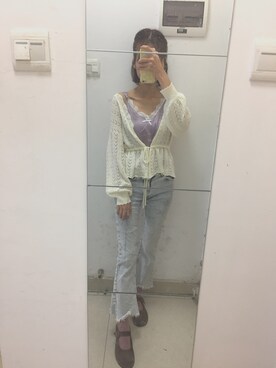 「merry jenny（メリージェニー）のアイテム（アンサンブル）」を使った、Janyensさん（レディース・160cm）の春コーディネート