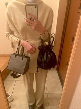 「select MOCA（セレクトモカ）のアイテム（セットアップ）」を使った、ririkaさん（レディース・160cm）の秋コーディネート