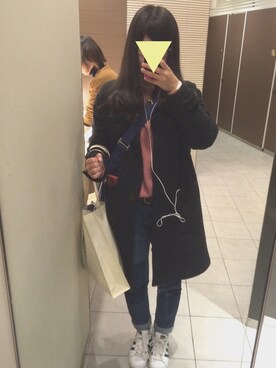 「PAR ICI」｜「アイテム（ステンカラーコート）」を使った、ぽんぽこぽん。さん（レディース・163cm）の冬コーディネート