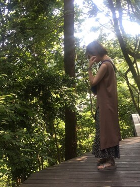 「LAKOLE（ラコレ）のアイテム（ワンピース）」を使った、もとchan♡さん（レディース・153cm）の夏コーディネート