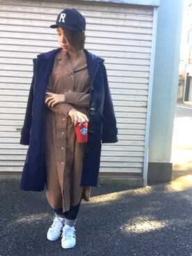 「NAVANA（ナバーナ）のアイテム（ジャケット/アウター）」を使った、あじゅんさん（レディース・158cm）の冬コーディネート
