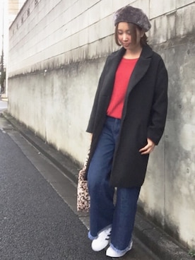 「NAVANA（ナバーナ）のアイテム（ジャケット/アウター）」を使った、あじゅんさん（レディース・158cm）の冬コーディネート
