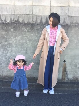 「スプリングSENSEOFPLACE」｜「アイテム（トレンチコート）」を使った、あじゅんさん（レディース・158cm）の春コーディネート