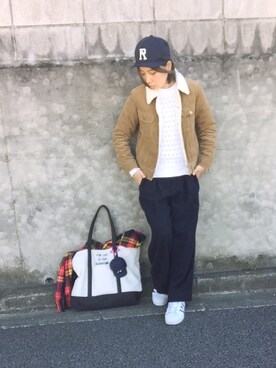 「スプリングSENSEOFPLACE」｜「アイテム（ブルゾン）」を使った、あじゅんさん（レディース・158cm）の春コーディネート