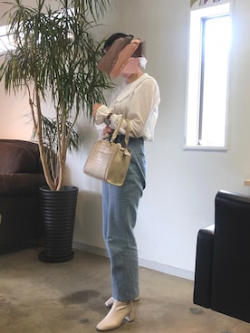 「archives（アルシーヴ）のアイテム（スラックス）」を使った、ななんさん（レディース・158cm）の夏コーディネート