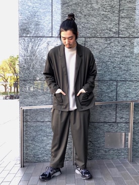 「MONKEY TIME（モンキータイム）のアイテム（ジャケット/アウター）」を使った、富田（tomida）さん（メンズ・174cm）の春コーディネート