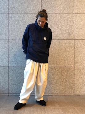 「RECOMMEND  ITEM STYLING」｜「アイテム（モカシン/デッキシューズ）」を使った、富田（tomida）さん（メンズ・174cm）の秋コーディネート