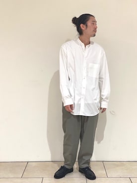 「RECOMMEND  ITEM STYLING」｜「アイテム（モカシン/デッキシューズ）」を使った、富田（tomida）さん（メンズ・174cm）の冬コーディネート
