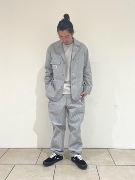 「RECOMMEND  ITEM STYLING」｜「アイテム（カバーオール）」を使った、富田（tomida）さん（メンズ・174cm）の春コーディネート