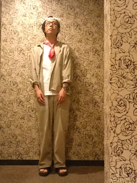 「SILVER TAB（シルバータブ）のアイテム（チノパンツ）」を使った、ジョークなジュークさん（メンズ・172cm）の春コーディネート