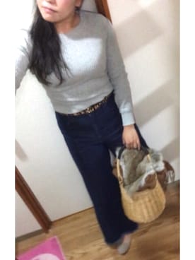 「TODAYFUL（トゥデイフル）のアイテム（かごバッグ）」を使った、sioriさん（レディース・157cm）の冬コーディネート