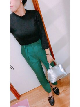 「シルバー」｜「アイテム（ハンチング/ベレー帽）」を使った、sioriさん（レディース・157cm）の秋コーディネート