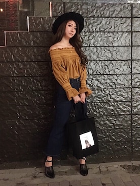 「My shawty（ﾏｲｼｬｳﾃｨｰ）のアイテム（その他トップス）」を使った、shiokoさん（レディース・155cm）の春コーディネート