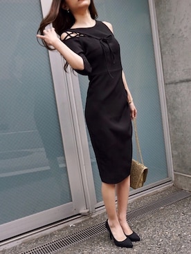 「アイテム（ドレス）」を使った、shiokoさん（レディース・155cm）の春コーディネート