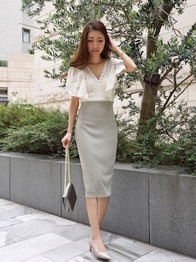 「オリーブ」｜「アイテム（ドレス）」を使った、shiokoさん（レディース・155cm）の夏コーディネート
