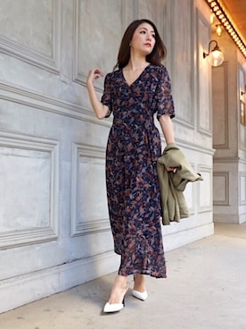 「アイテム（ミリタリージャケット）」を使った、shiokoさん（レディース・155cm）の秋コーディネート