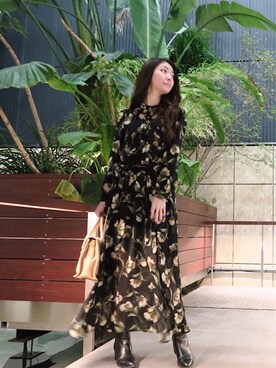 「My shawty（ﾏｲｼｬｳﾃｨｰ）のアイテム（ワンピース）」を使った、shiokoさん（レディース・155cm）の春コーディネート