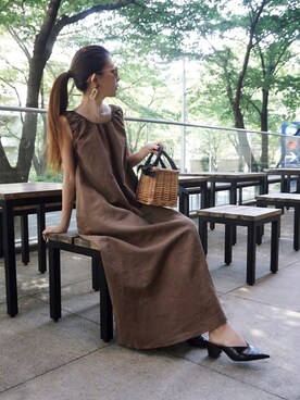 「My shawty（ﾏｲｼｬｳﾃｨｰ）のアイテム（ハンドバッグ）」を使った、shiokoさん（レディース・155cm）の夏コーディネート