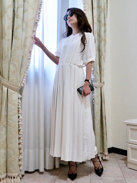 「My shawty（ﾏｲｼｬｳﾃｨｰ）のアイテム（ワンピース）」を使った、shiokoさん（レディース・155cm）の夏コーディネート